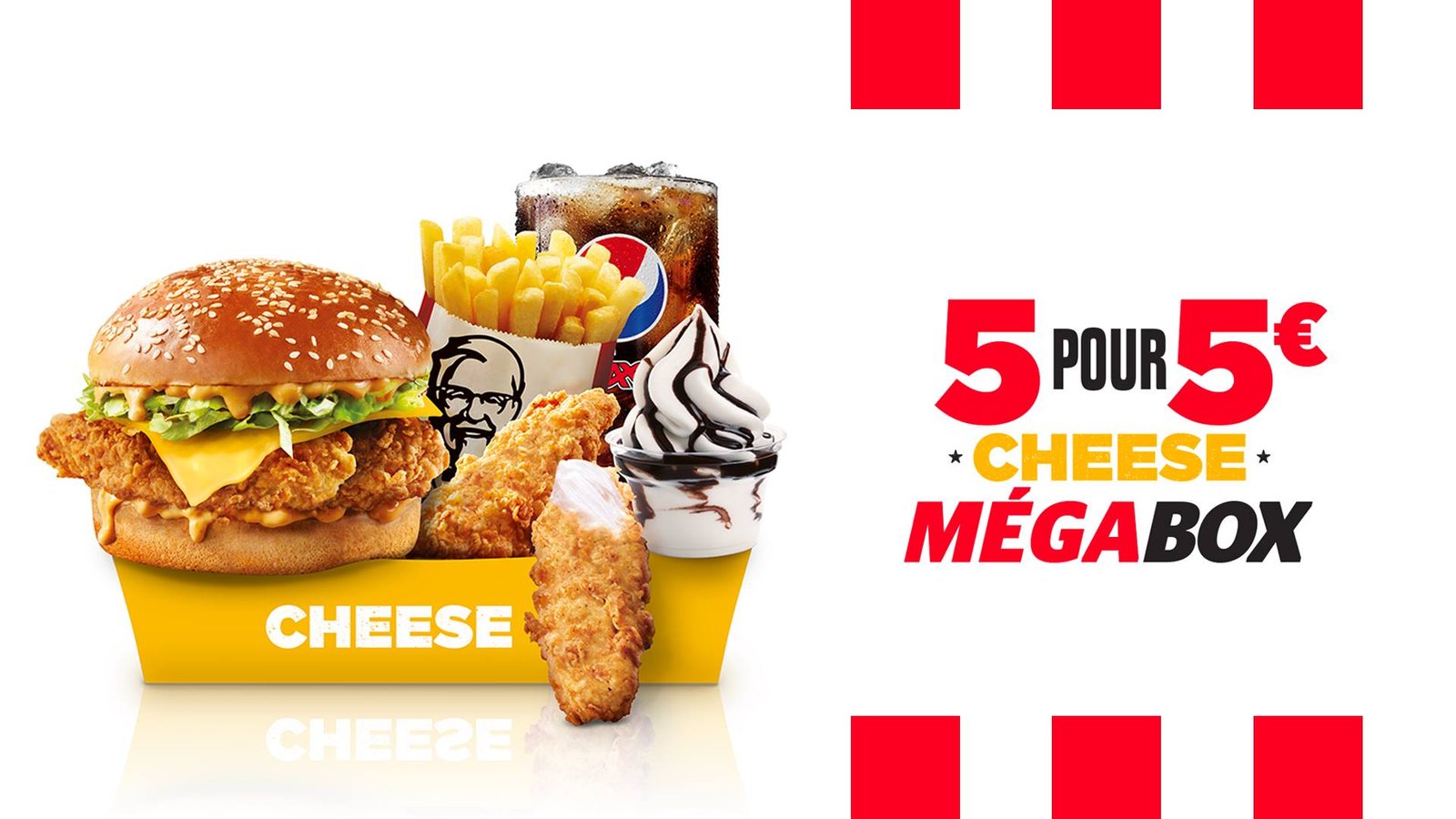 KFC MEGA BOX : 5 PRODUITS = 5€